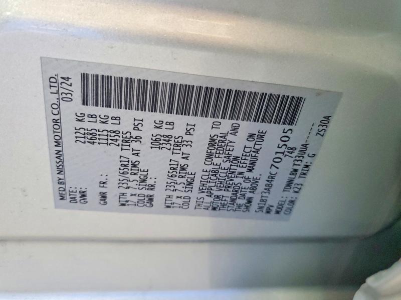 Продажа на аукционе авто 2024 Nissan Rogue, vin: 5N1BT3AB4RC701505, номер лота: 65496296