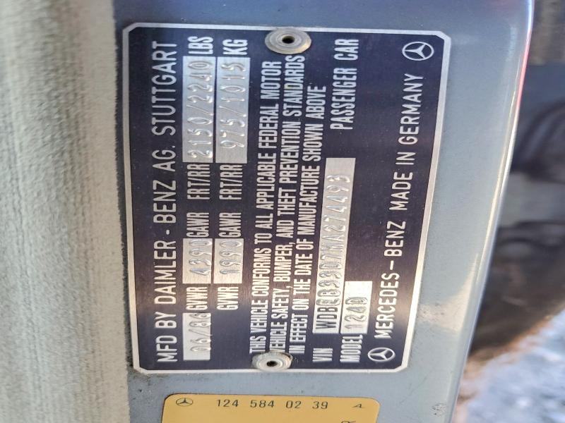 Aukcja sprzedaży 1987 Mercedes-benz 300, vin: WDBEB33D7HA274493, numer aukcji: 63800496