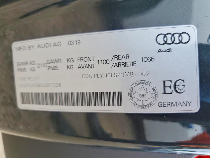 Auction sale of the 2019 Audi A5, vin: WAUTNAF58KA047228, lot number: 63682786