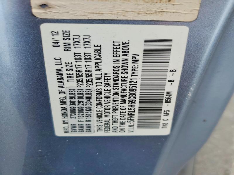 Aukcja sprzedaży 2012 Honda Odyssey, vin: 5FNRL5H69CB095121, numer aukcji: 63664926