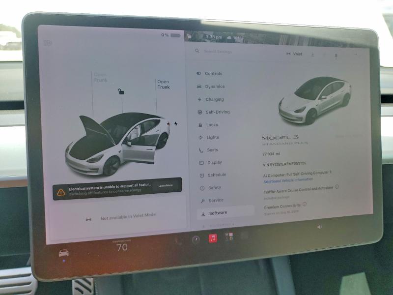 2021 Tesla Model 3 მანქანა იყიდება აუქციონზე, vin: 5YJ3E1EA5MF853720, აუქციონის ნომერი: 65264816