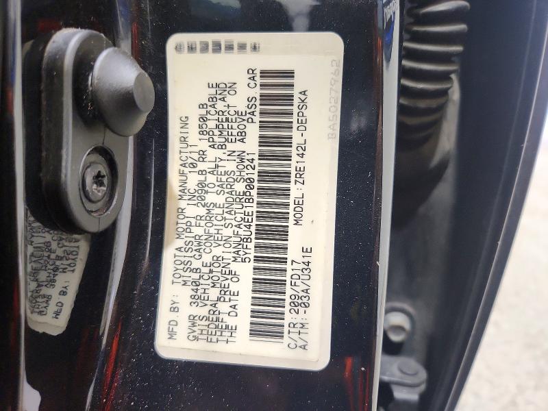63445046 :رقم المزاد ، 5YFBU4EE1BP001241 vin ، 2011 Toyota Corolla مزاد بيع