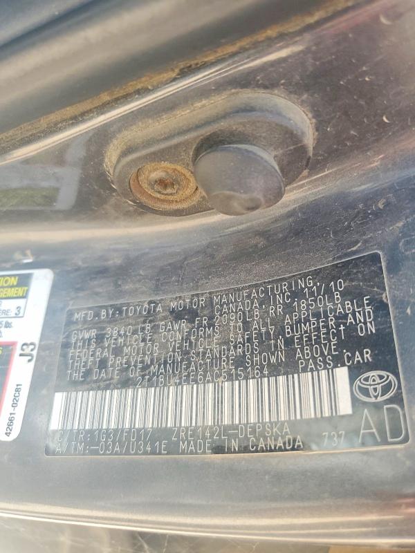 2010 Toyota Corolla მანქანა იყიდება აუქციონზე, vin: 2T1BU4EE6AC515164, აუქციონის ნომერი: 64255136
