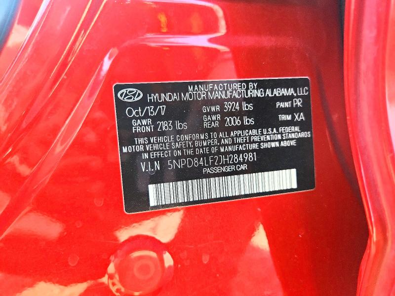 2018 Hyundai Elantra მანქანა იყიდება აუქციონზე, vin: 5NPD84LF2JH284981, აუქციონის ნომერი: 65955116