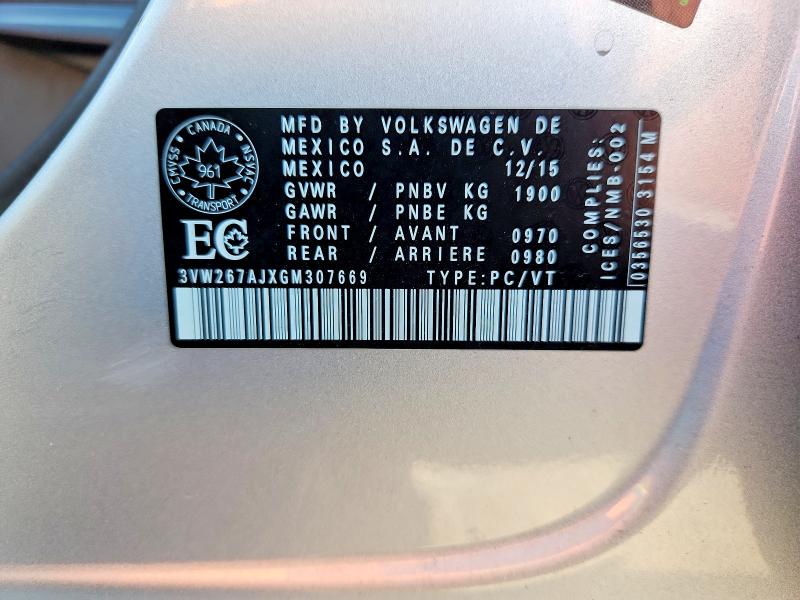 Aukcja sprzedaży 2016 Volkswagen Jetta, vin: 3VW267AJXGM307669, numer aukcji: 64645516