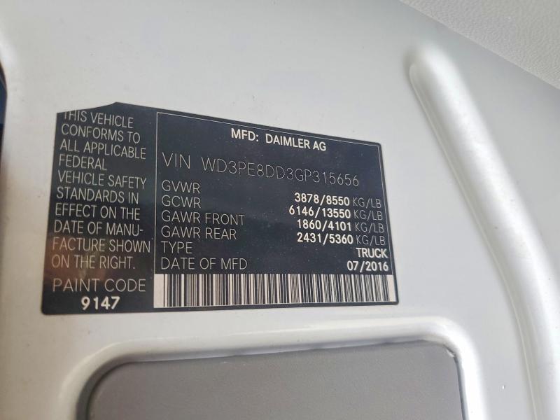 Aukcja sprzedaży 2016 Mercedes-benz Sprinter, vin: WD3PE8DD3GP315656, numer aukcji: 64544946