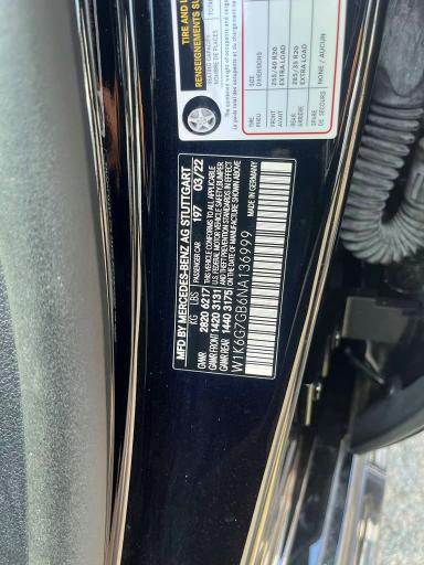 66256576 :رقم المزاد ، W1K6G7GB6NA136999 vin ، 2022 Mercedes-benz S 580 4mat مزاد بيع