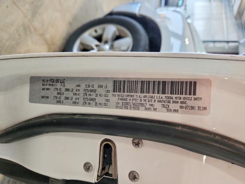 2016 Ram 1500 მანქანა იყიდება აუქციონზე, vin: 3C6RR7LT0GG376917, აუქციონის ნომერი: 63652516
