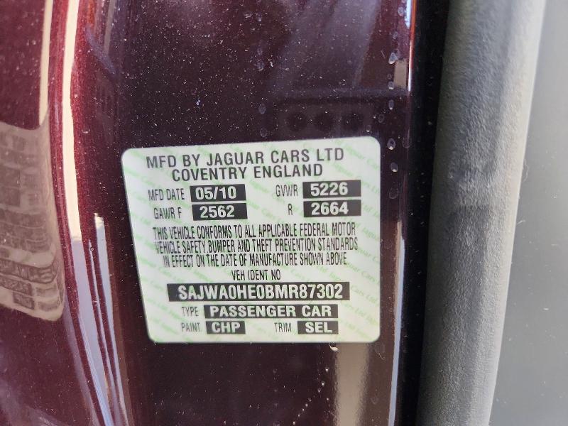 Aukcja sprzedaży 2011 Jaguar Xf, vin: SAJWA0HE0BMR87302, numer aukcji: 65407966