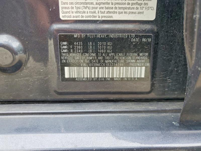 Aukcja sprzedaży 2011 Subaru Legacy, vin: 4S3BMCC61B3214298, numer aukcji: 64396416
