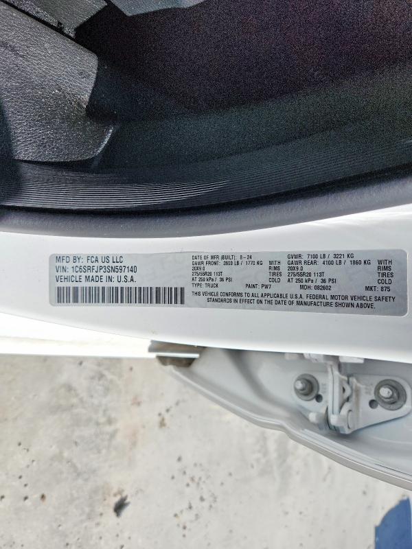 66730116 :رقم المزاد ، 1C6SRFJP3SN597140 vin ، 2025 Ram 1500 مزاد بيع