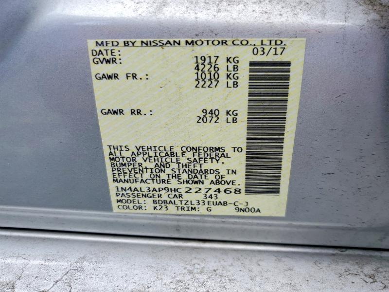 Aukcja sprzedaży 2017 Nissan Altima, vin: 1N4AL3AP9HC227468, numer aukcji: 66968296