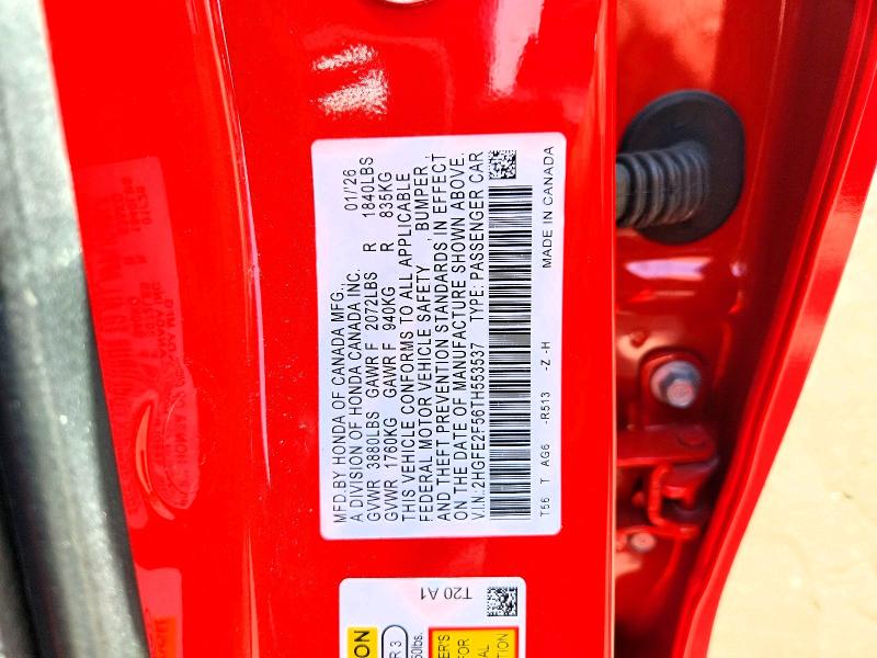 Продажа на аукционе авто 2026 Honda Civic, vin: 2HGFE2F56TH553537, номер лота: 65584406