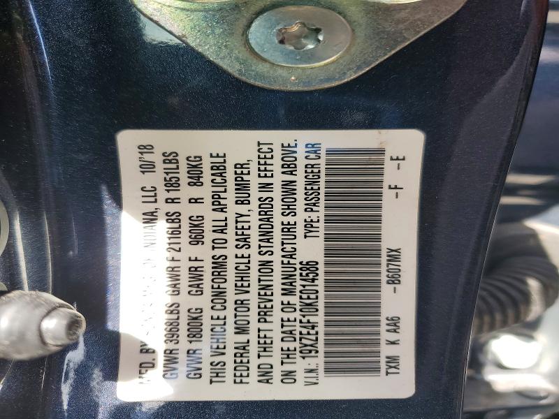 2019 Honda Insight მანქანა იყიდება აუქციონზე, vin: 19XZE4F10KE014586, აუქციონის ნომერი: 64200066