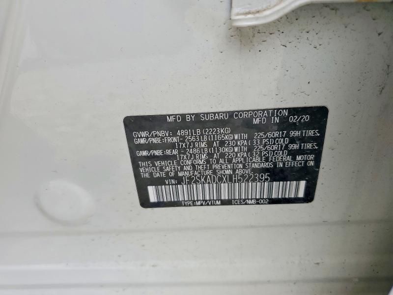 Продаж на аукціоні авто 2020 Subaru Forester, vin: JF2SKADCXLH522395, номер лоту: 64098906