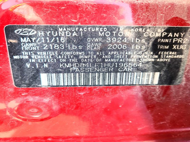 Aukcja sprzedaży 2017 Hyundai Elantra, vin: KMHD84LF1HU196564, numer aukcji: 63742956