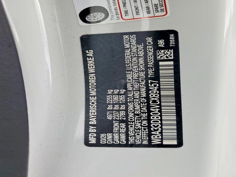 Продаж на аукціоні авто 2027 Bmw 430i, vin: WBA33DB04VCX89457, номер лоту: 64764476