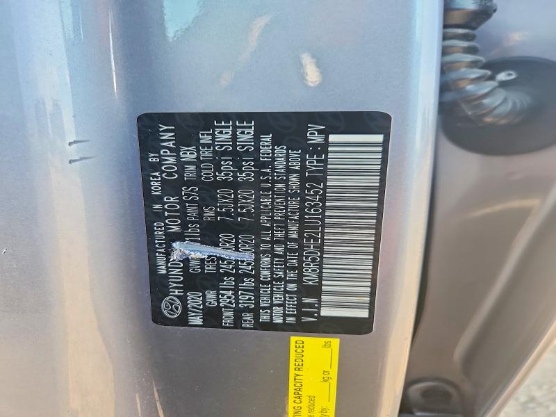 66177366 :رقم المزاد ، KM8R5DHE2LU163452 vin ، 2020 Hyundai Palisade مزاد بيع