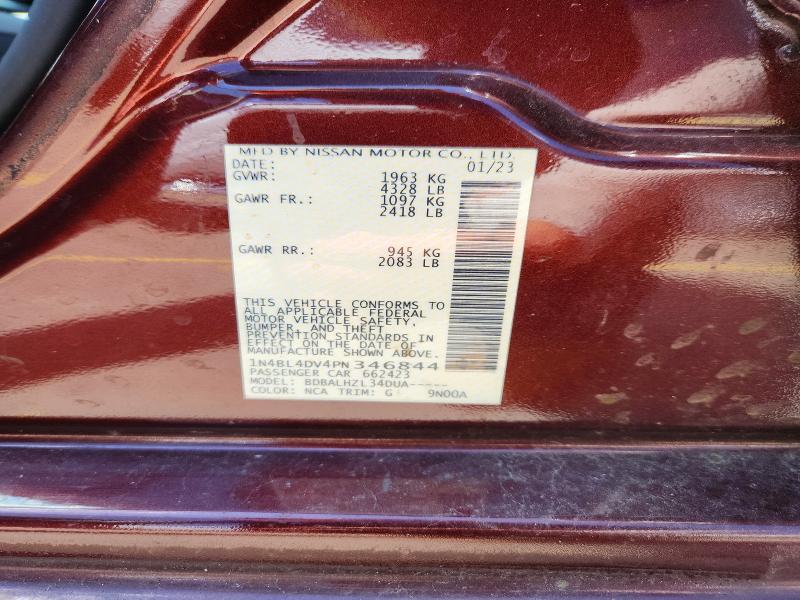 Продажа на аукционе авто 2023 Nissan Altima, vin: 1N4BL4DV4PN346844, номер лота: 65168466