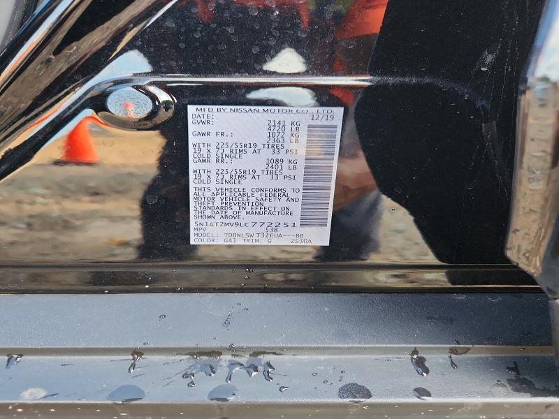 2020 Nissan Rogue მანქანა იყიდება აუქციონზე, vin: 5N1AT2MV9LC772251, აუქციონის ნომერი: 65292536