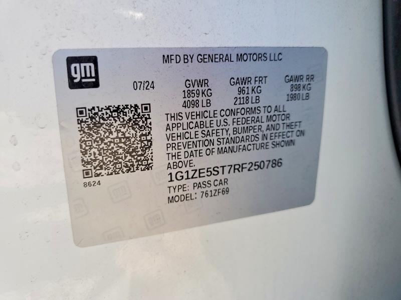 Aukcja sprzedaży 2024 Chevrolet Malibu, vin: 1G1ZE5ST7RF250786, numer aukcji: 65860886