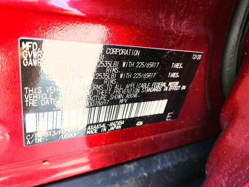 64429856 :رقم المزاد ، JTMF1RFV6MD078697 vin ، 2021 Toyota Rav4 مزاد بيع