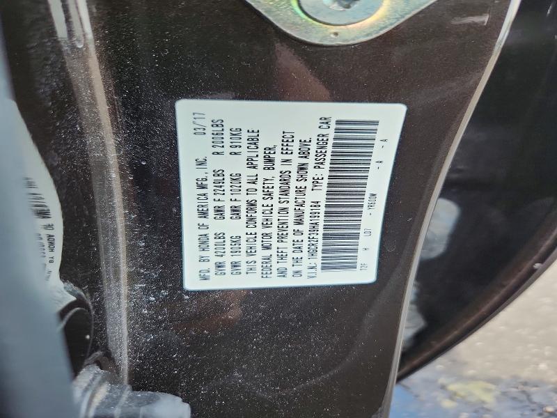 Продаж на аукціоні авто 2017 Honda Accord, vin: 1HGCR2F39HA199184, номер лоту: 66627736