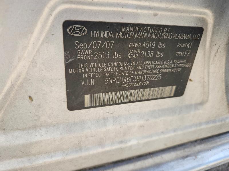 Aukcja sprzedaży 2008 Hyundai Sonata, vin: 5NPEU46F38H370225, numer aukcji: 59537316