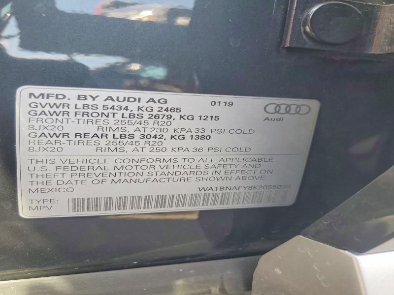 Продажа на аукционе авто 2019 Audi Q5, vin: WA1BNAFY8K2055035, номер лота: 66776626