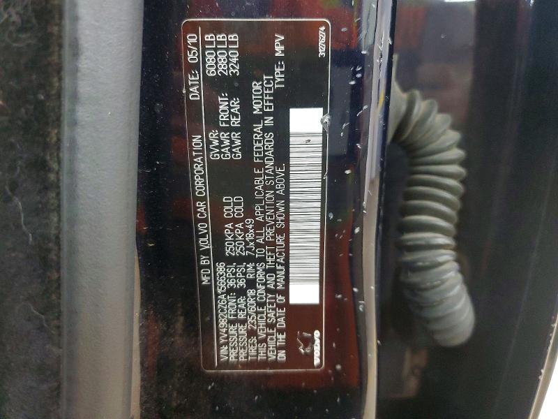 Auction sale of the 2010 Volvo Xc90, vin: YV4982CZ6A1566386, lot number: 64809526