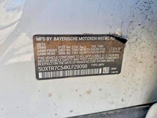 2019 Bmw X3 მანქანა იყიდება აუქციონზე, vin: 5UXTR7C54KLF29098, აუქციონის ნომერი: 63361936