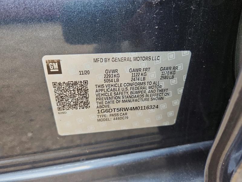 2021 Cadillac Ct5 მანქანა იყიდება აუქციონზე, vin: 1G6DT5RW4M0116324, აუქციონის ნომერი: 66342746