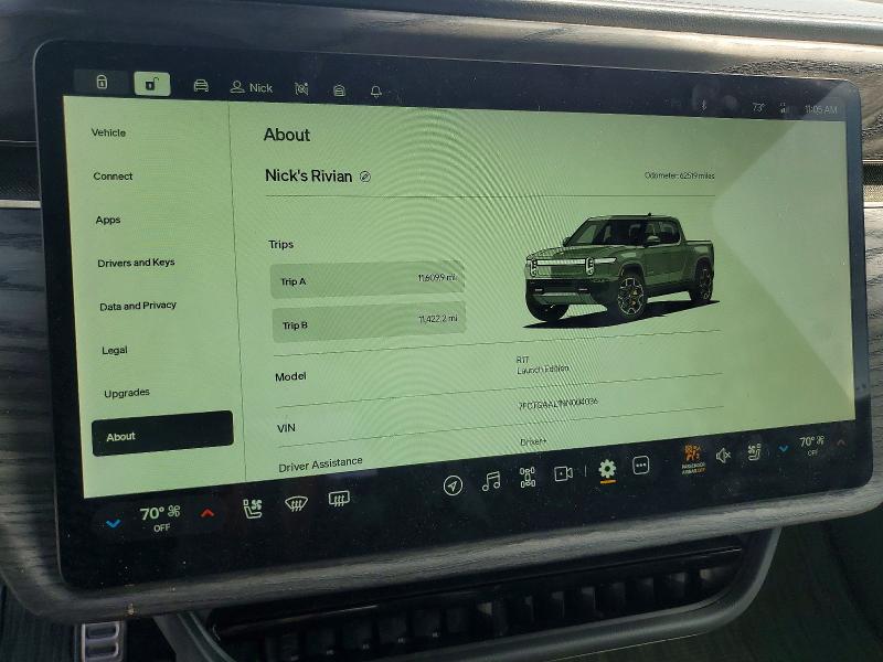 66461126 :رقم المزاد ، 7FCTGAAL1NN004036 vin ، 2022 Rivian R1t مزاد بيع