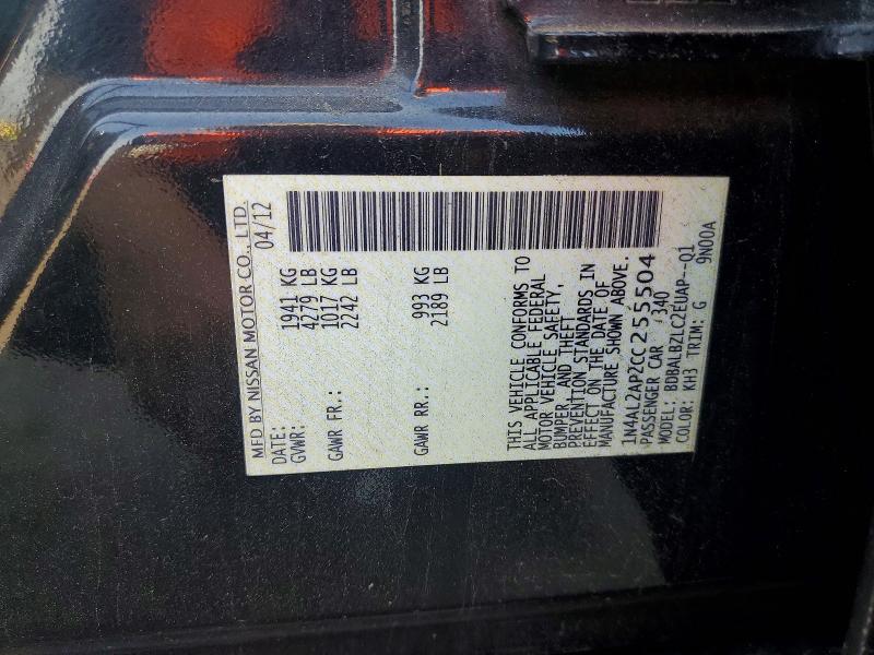 Aukcja sprzedaży 2012 Nissan Altima, vin: 1N4AL2AP2CC255504, numer aukcji: 64567036