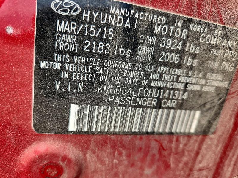 Продажа на аукционе авто 2017 Hyundai Elantra, vin: KMHD84LF0HU141314, номер лота: 64264736
