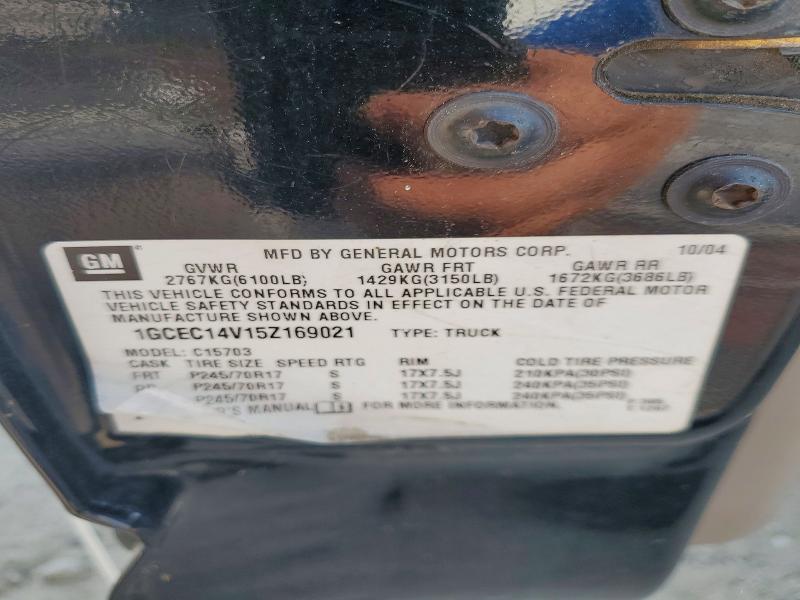Aukcja sprzedaży 2005 Chevrolet Silverado, vin: 1GCEC14V15Z169021, numer aukcji: 63728146