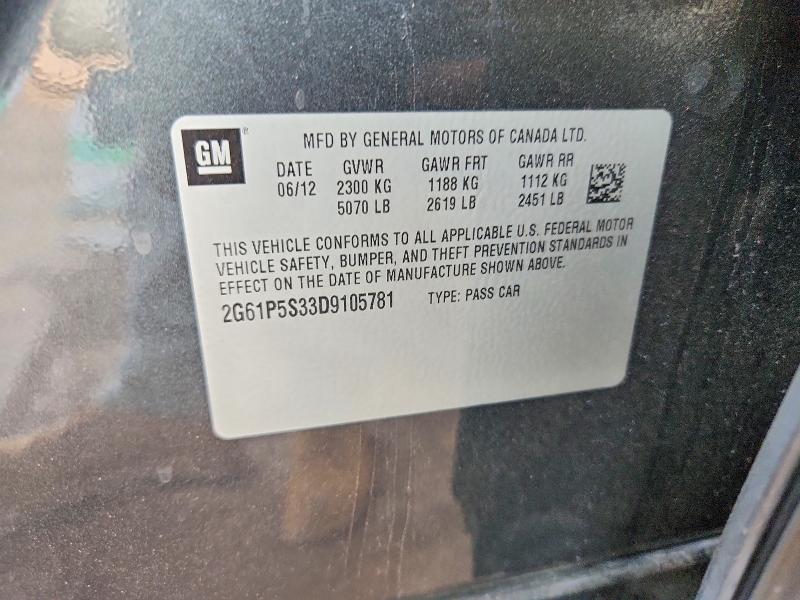 Продаж на аукціоні авто 2013 Cadillac Xts, vin: 2G61P5S33D9105781, номер лоту: 64494986