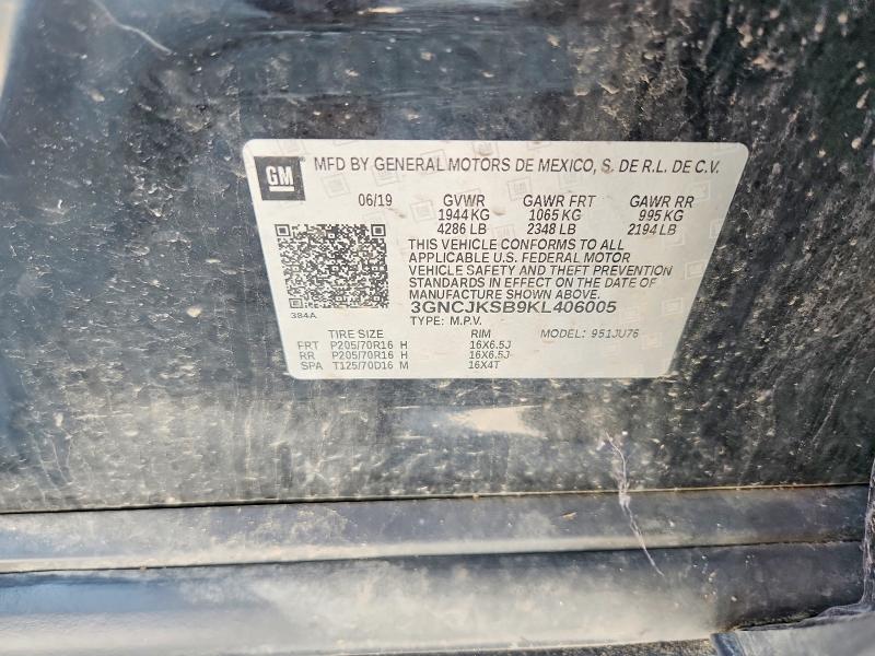 Продаж на аукціоні авто 2019 Chevrolet Trax, vin: 3GNCJKSB9KL406005, номер лоту: 63619776