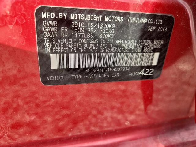 Продаж на аукціоні авто 2014 Mitsubishi Mirage, vin: ML32A4HJ1EH007934, номер лоту: 66232116