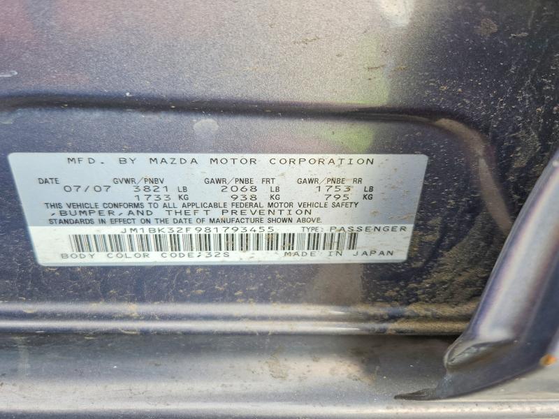 Продаж на аукціоні авто 2008 Mazda 3, vin: JM1BK32F981793455, номер лоту: 66394606