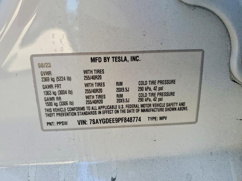 63853806 :رقم المزاد ، 7SAYGDEE9PF848774 vin ، 2023 Tesla Model Y مزاد بيع