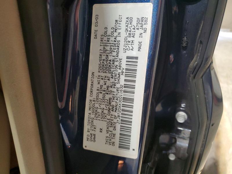 Aukcja sprzedaży 2003 Lexus Gx, vin: JTJBT20XX30011632, numer aukcji: 64392226