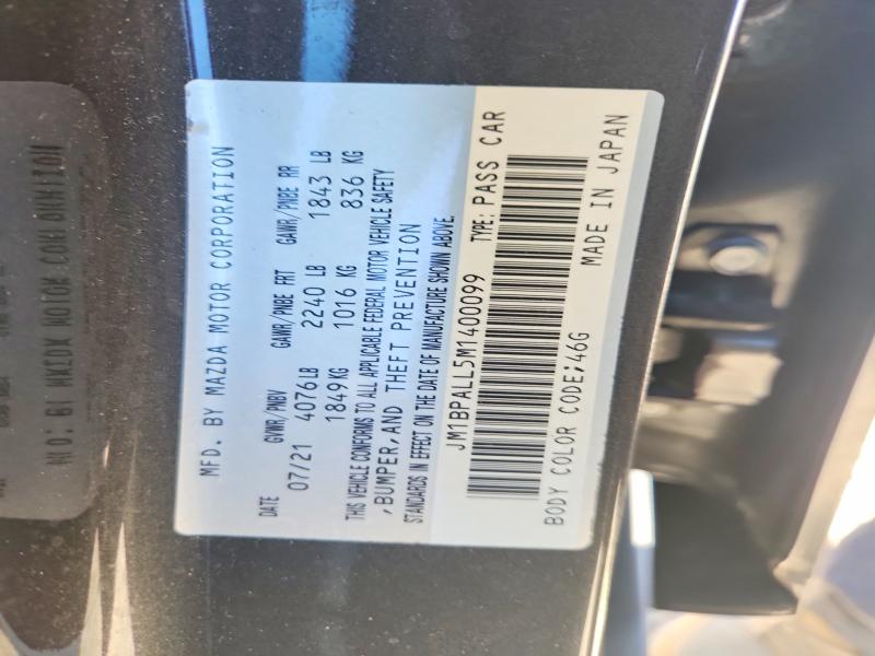 Продажа на аукционе авто 2021 Mazda 3, vin: JM1BPALL5M1400099, номер лота: 64676276