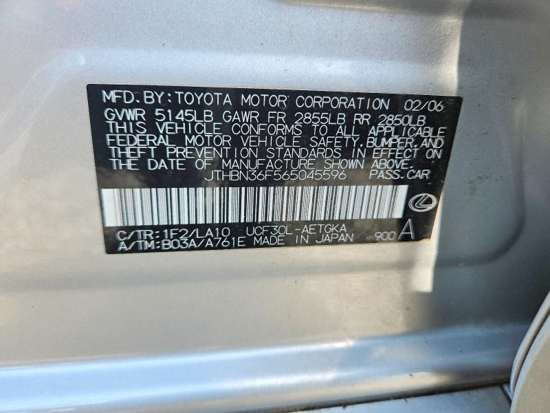 2006 Lexus Ls 430 4d მანქანა იყიდება აუქციონზე, vin: JTHBN36F565045596, აუქციონის ნომერი: 64944976