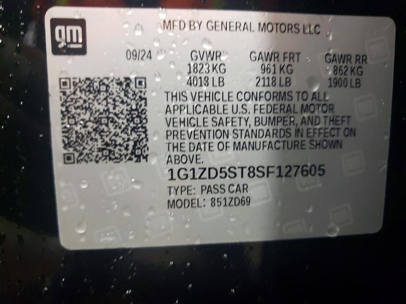 Продаж на аукціоні авто 2025 Chevrolet Malibu, vin: 1G1ZD5ST8SF127605, номер лоту: 63314146