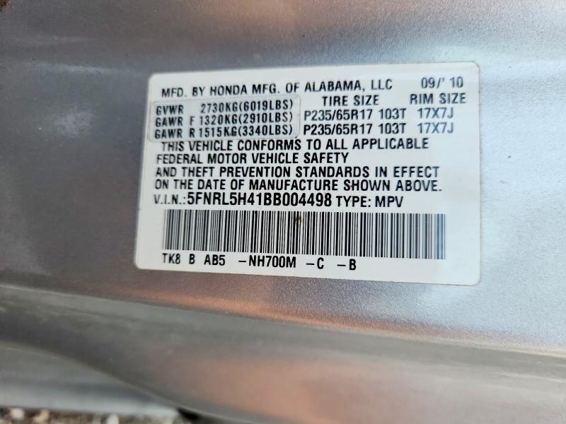 Продаж на аукціоні авто 2011 Honda Odyssey, vin: 5FNRL5H41BB004498, номер лоту: 64329546