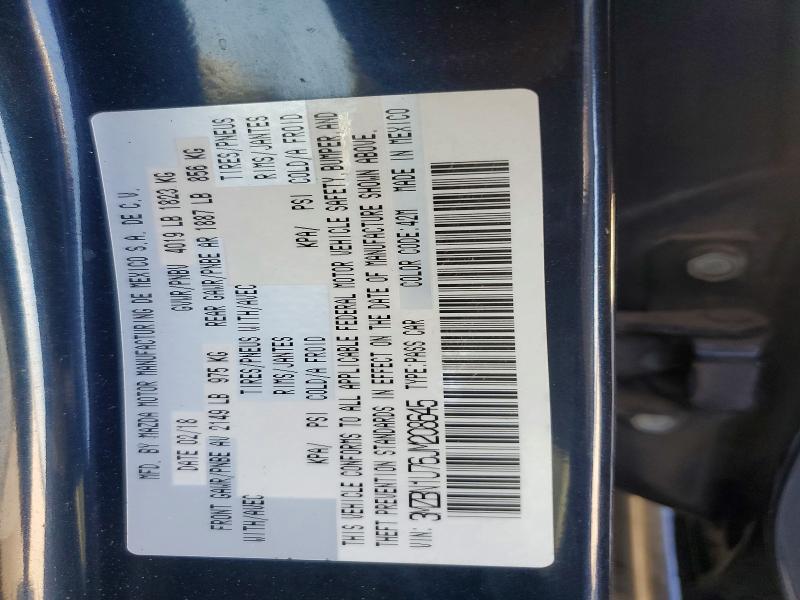 Продажа на аукционе авто 2018 Mazda 3, vin: 3MZBN1U76JM208645, номер лота: 65565826