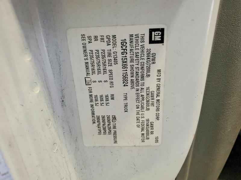 2006 Chevrolet Express G1500 მანქანა იყიდება აუქციონზე, vin: 1GCFG15X661156824, აუქციონის ნომერი: 63380366