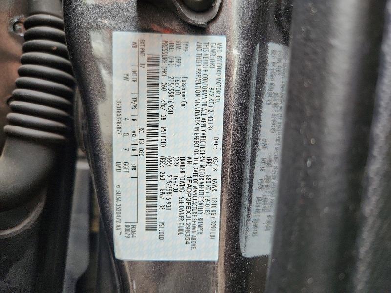 Продаж на аукціоні авто 2018 Ford Focus, vin: 1FADP3FEXJL298354, номер лоту: 67307446