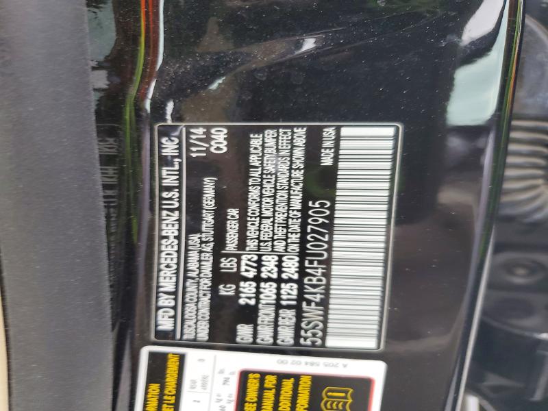 Продаж на аукціоні авто 2015 Mercedes-benz C, vin: 55SWF4KB4FU027905, номер лоту: 63203076
